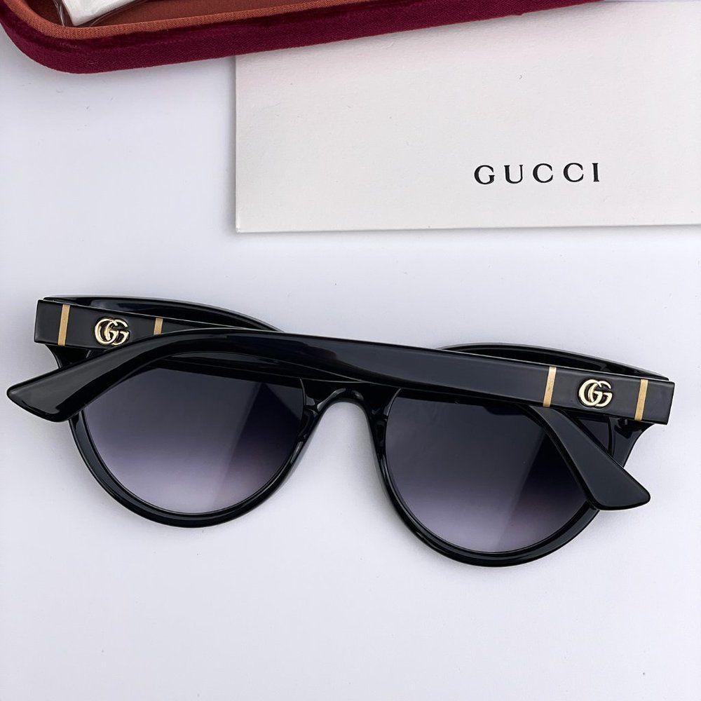 NEW GUCCI GG0763S 001 Black Gray Gradient Cat Eye Women Sunglasses - Picture 8 of 12